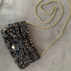 Betsey Johnson sequin black leopard crossbody.